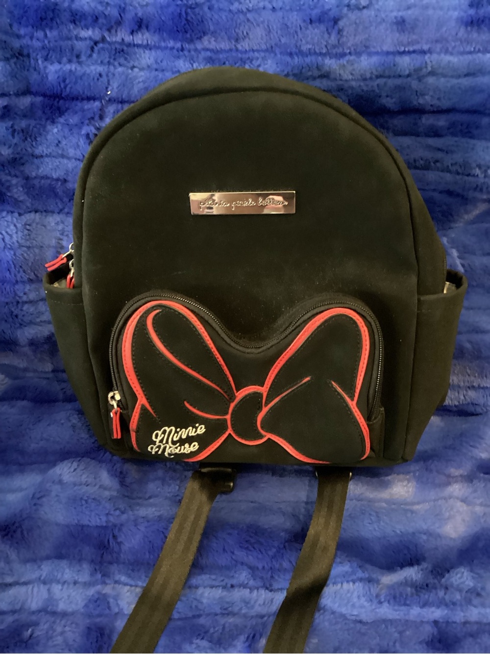 Minnie Mouse Black Mini Backpack with Red Bow Accent
